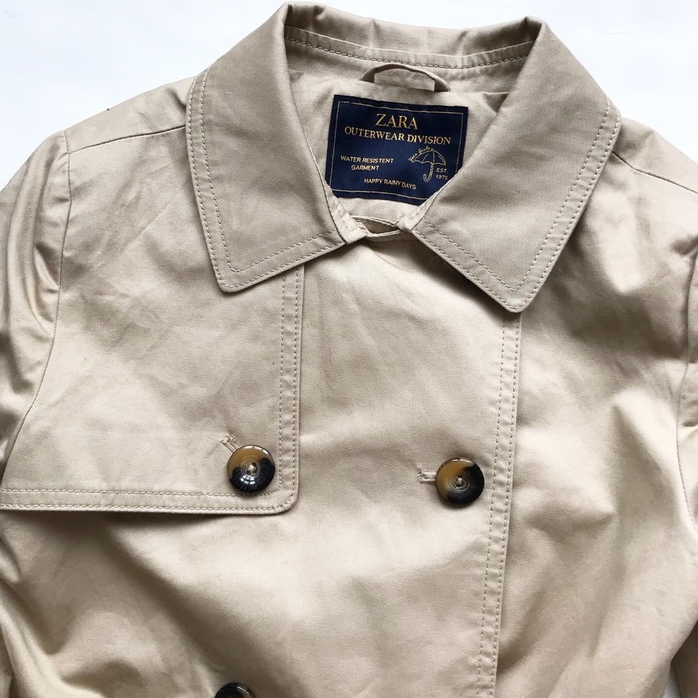 Zara trench jacket VGUC - sleeve flaw 9/10Y - Picture 2 of 9
